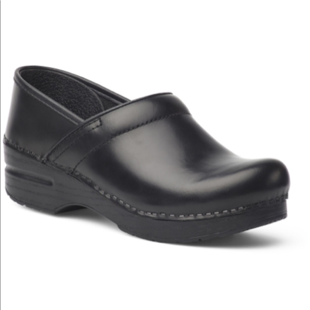 Dansko Black Leather Clogs
